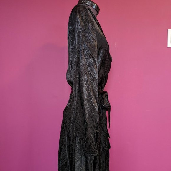 Guess Eco Doha Wrap Dress XS Jet Black - Picture 4 of 14